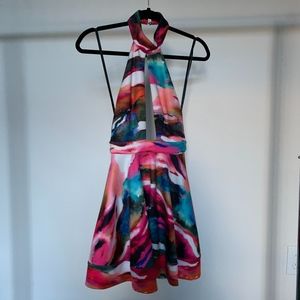 bebe Multi-color halter dress